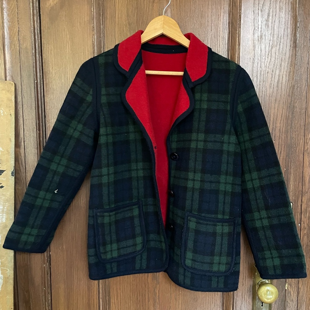 Reversible felted wool blazer coat